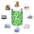 thumbnail image 4 of Sikiie Green Lizard Print Round Dirty Clothes Basket, Waterproof Standing Foldable Storage Basket, for Laundry Room, Bedroom, Bathroom Storage-Small, 4 of 6