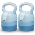 thumbnail image 1 of Par de kettlebells ajustables Yes4All de 5 a 12 lb, color verde azulado, 1 of 7