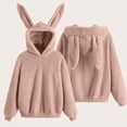 thumbnail image 3 of Fanxing Womens Winter Jacket 2025 Fashion Clothes Oversized Warm Casual Fuzzy Fleece Solid Sherpa Coats Loose Zip Up Hoodies Plus Size Long Sleeve Pocket Plush Tops CardiganPink,S, 3 of 8