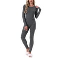 thumbnail image 2 of INSPIRE CHIC Womens Thermal Underwear Sets Long Sleeve Shirt with Leggings Cold Winter Base Layer Pajamas Set L Gray, 2 of 6