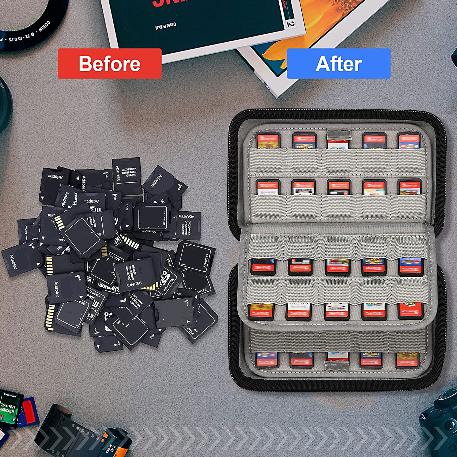 TSV Game Card Storage Case 80 Slots Black photo 2