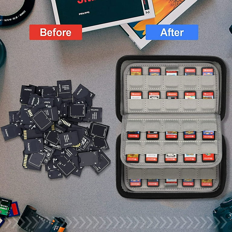 Ninjaabxy Switch Game Card Case Holder with 24 Game & Micro
