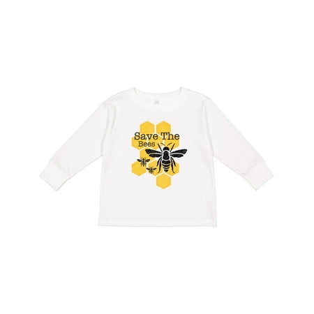 

Inktastic Honeycomb Save The Bees Boys or Girls Long Sleeve Toddler T-Shirt