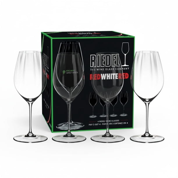 Set de 4 Copas de Cristal para Vino Tinto o Blanco Riedel, 24 cm de Alto