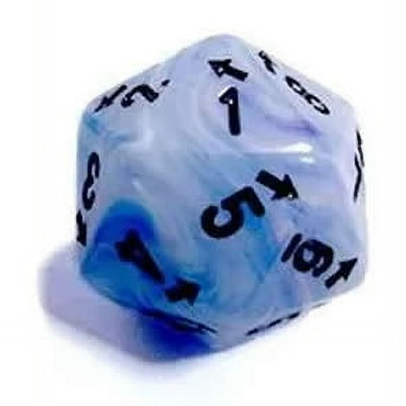 Ice Blue Vortex Countup and Down Die with Black Numbers D20 25mm (1in) Pack of 1 Chessex