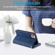 iPhone 13 Case, TECHCIRCLE Zipper 9 Card Slots Wallet Cover Flip Kickstand Magnetic PU Leather Shockproof Case with Pocket/Strap for Apple iPhone 13 6.1 2021, Darkblue