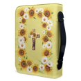 thumbnail image 3 of HELLHERO Sunflower Daisy PU Leather Bible Cover, Portable Protective Carrying Bag for Church Prayer Daily Study, for Men and Women, 3 of 12