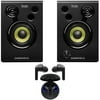 Hercules AMS-DJMONITOR-32 DJ MONITOR 32 60W Speakers with 3-inch Woofer, Pair Bundle with LG TONE Free HBS-FN6 True Wireless Earbuds Bluetooth Meridian Audio with UVnano Case