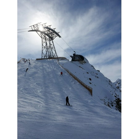 All Mountain Twin Tip Snowboard - Canvas Print Peak Mountain Sport People Ski Sun Top Snowboard Stretched Canvas 10 x 14