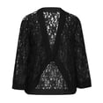 thumbnail image 3 of BiZtdJrK Women's Lace Cardigan 3/4 Sleeve Open Front Cardigans Lightweight Summer Bolero Shrugs Beach Cropped Cover Up Black XL, 3 of 8