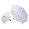 thumbnail image 3 of Keimprove Cotton Lace Process Western Palace Lady Banquet Lace Umbrella Bridal Umbrella # Large Beige 43cm, 3 of 9