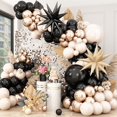 thumbnail image 1 of Kit de arco para globos BTZO negro, dorado y blanco arenoso con lámina en forma de estrella, 1 of 8