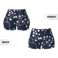 thumbnail image 4 of KLL Cherry Blossoms on Navy Background Pattern Workout Shorts for Women Scrunch Short Gym Yoga Running Sport Active Exercise Fitness Shorts, 4 of 8