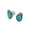 Turquoise, variant on Womens Style Gemstone Bezel Leaf Rope Stud Earrings in Sterling Silver