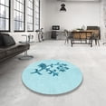 thumbnail image 4 of Ahgly Company Machine Washable Indoor Rectangle Transitional Electric Blue Area Rugs, 4' x 6', 4 of 7