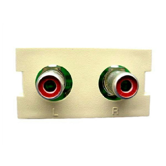 Leviton Ivory MOS Stereo Audio Wall Jack Wallplate Insert Module 41291-1RI