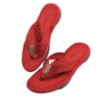thumbnail image 4 of LTTVQM Men's Flip Flops Comfortable Arch Support Cushion Non-Slip Thong Sandals Indoor Outdoor Beach Travel Vacation Lounge Walking Shoes Red 39-40(US-8.5/9), 4 of 4