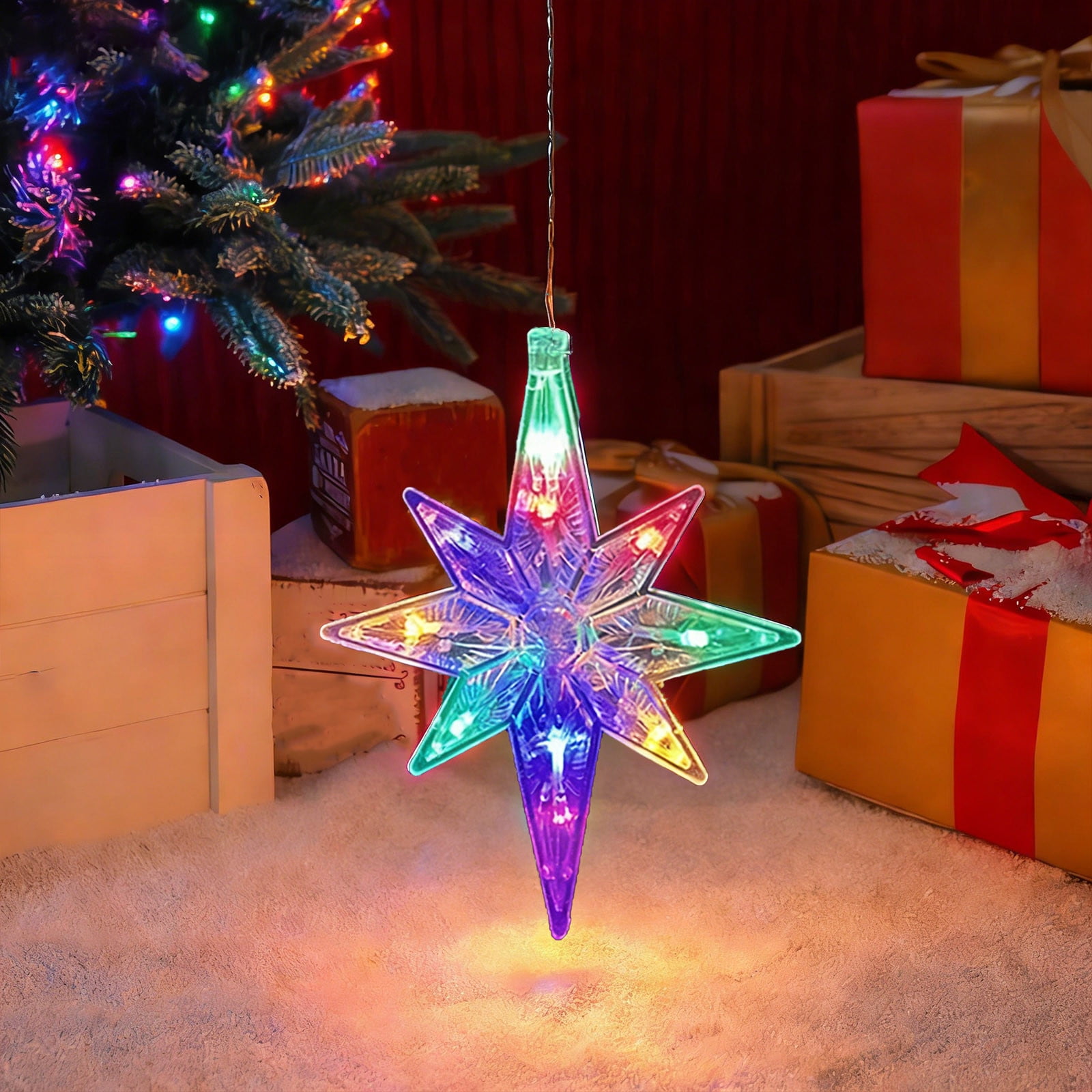 Plastic Lamps Octagonal LED Suction Cup Light String with 10 Multicolor Lights Decorative Lighting for Bedroom(1Pcs) JASKFLY