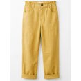 thumbnail image 4 of Womens Casual Linen Capri Cargo Pants Loose elastic Waist ankle Cropped Trouser with Pockets and Button, 4 of 5