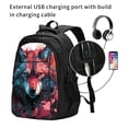thumbnail image 2 of Yiaed Red Flame Wolf Head Print Laptop Backpack,Business Travel Durable Laptops Backpack with USB Charging Port,Water Resistant College Computer Bag, 2 of 5