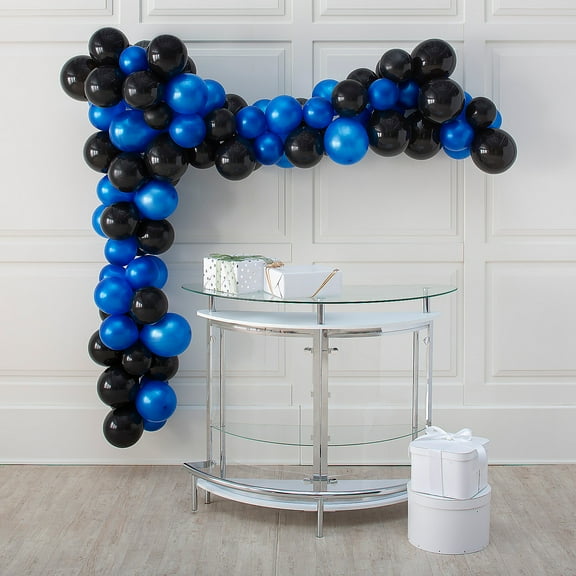 Blue & Black Latex Balloon Garland Kit, Party Decor, Party, 291 Pieces