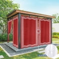 thumbnail image 4 of 1 Panel Outdoor Curtains for Patio Waterproof 54"x95" Red Retro Greek Key Weatherproof Privacy Outsides Curtains, Geometric Greece Ancient Rustic Grommet Thermal Drapes for Cabana Porch Pergola, 4 of 8