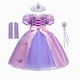 thumbnail image 1 of Vestido de Cosplay de princesa Rapunzel para niña, Vestido de fiesta de Halloween para niños, vestidos de cumpleaños y Navidad con corona, varita, guantes, conjunto de peluca Fivean unisex, 1 of 2