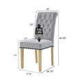 thumbnail image 4 of Foredo Fabric Dining Chairs Set of 2, Linen Upholstered Dining Chair with Tufted Back and Solid Wood Legs, Parsons Chair for Living Dining Room, Light Gray, 4 of 8