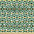 thumbnail image 2 of Abstract Fabric by the Yard, Vintage Image of Retro Style Pointer Shapes Designed Ethnic Pattern, Decorative Upholstery Fabric for Chairs & Home Accents, Pale Teal and Pale Orange by Ambesonne, 2 of 5