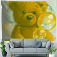thumbnail image 4 of Autua Teddy Bear Bubbles Whimsical Tapestry Wall Hanging Unique Style Graphic Art for Living Room Bedroom Home Decor Dorm Apartment Farmhouse 40x30inch, 4 of 6