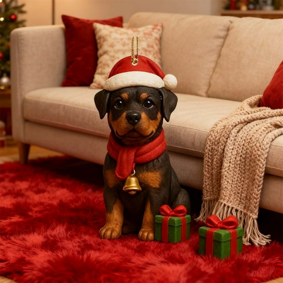 Hometravel Christmas Dog Ornament Dachshund, Shatterproof Acrylic Xmas Tree Hanging Decor, Cute Canine Themed Holiday Pendant for Tree, Home, Car, Gift