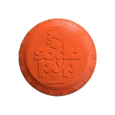 UPC: 0810216022402 | SodaPup – Natural Rubber Bottle Top Flyer – Dog Flying Disc – Fetch Toy – Orange – Small