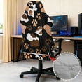 thumbnail image 3 of SCRAWLGOD Paw Cow Print Brown Black 4 PCS Gaming Chair Covers Cat Proof Game Computer Office Desk Chair Cover Protector with Armrest Slipcovers, 3 of 7