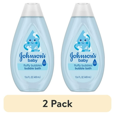 (2 pack) Johnson's Baby Fluffy Bubbles Bubble Bath, Hypoallergenic, 13.6 fl. oz