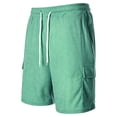 thumbnail image 5 of Men's Corduroy Shorts Casual Elastic Waist Drawstring Lightweight Summer Beach Shorts, 5 of 7