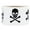 Silver, variant on White Skull and Crossbones Stickers | 2" Inches Round - 100 Pack
