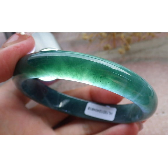 Icy Green Natural A JADE Jadeite Bangle Bracelet 60 mm 682584 TN