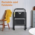 thumbnail image 3 of L-Link 2 Step Ladder, 500 lbs Folding Step Stool with Anti-slip Wide Pedals, Sturdy Steel Ladder, Convenient Handgrip, Lightweight Portable Step Stool, 3 of 7