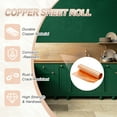thumbnail image 3 of Uxcell 0.4mm x 20mm x 2000mm Copper Sheet Roll, 99.9% Pure Copper Strip Flashing Metal Foil Plate for DIY Project Jewelry Craft Electrical Repair, 3 of 6