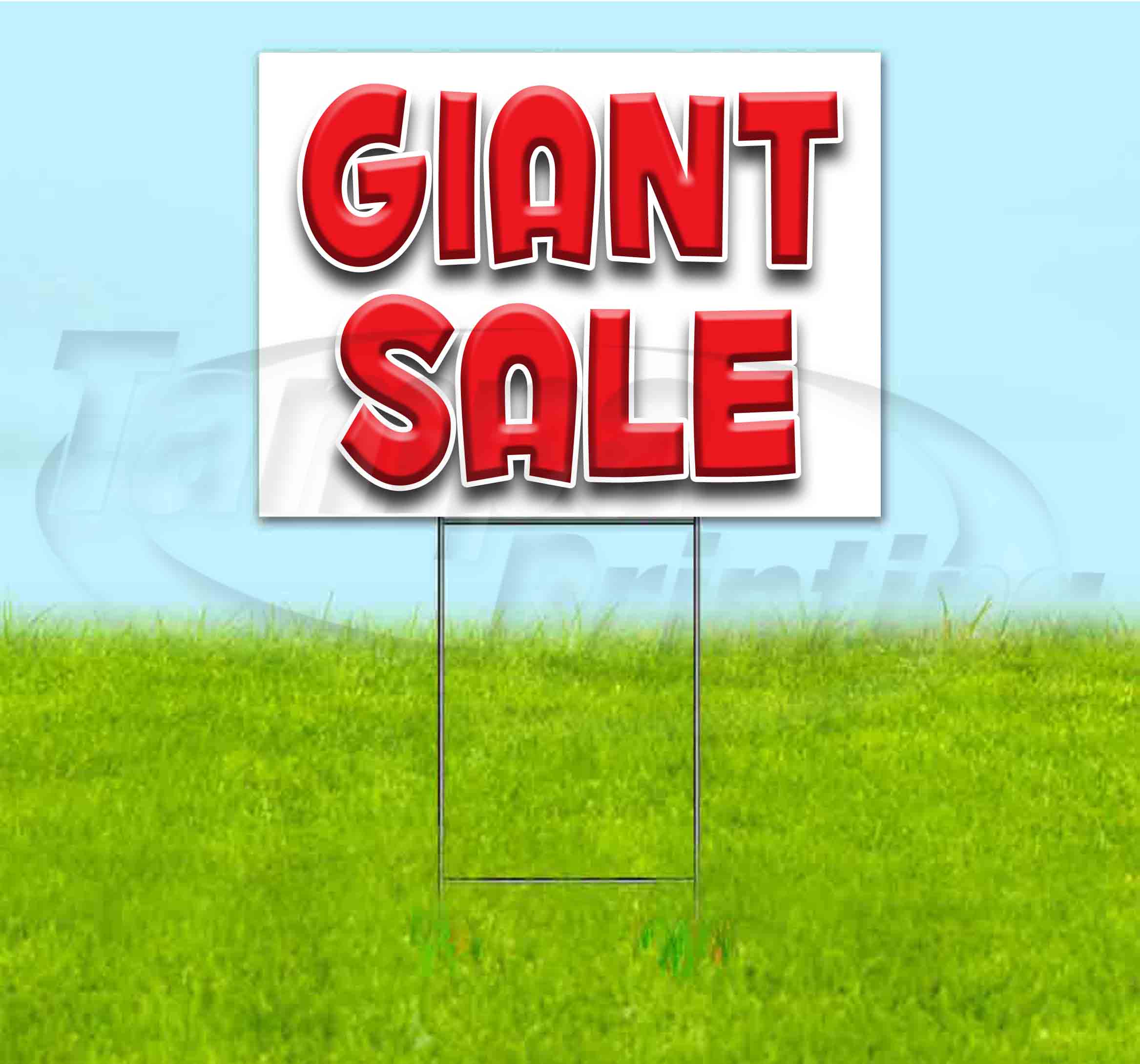 Giant Sale (18" x 24") Yard Sign, Includes Metal Step Stake