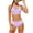 Purple, variant on Purcolt Girls Two Piece Bathing Suit Trendy Cross Front V Neck High Waisted Bikini Sets Adjustable Straps Swimsuit Swimwear for Girl 5-16Y