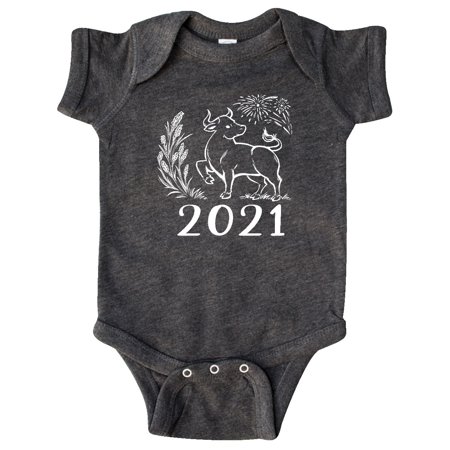 

Inktastic 2021 Chinese New Year Ox Gift Baby Boy or Baby Girl Bodysuit