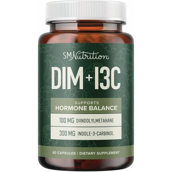 DIM & Indole 3 Carbinol for Hormone Balance & Metabolism Support | I3C for Estrogen Balance | 60 Ct