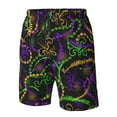 thumbnail image 5 of Kdxio Neon Mardi Gras Pattern Mens Casual Shorts - Drawstring Summer Beach Sports Shorts for Men, 5 of 9