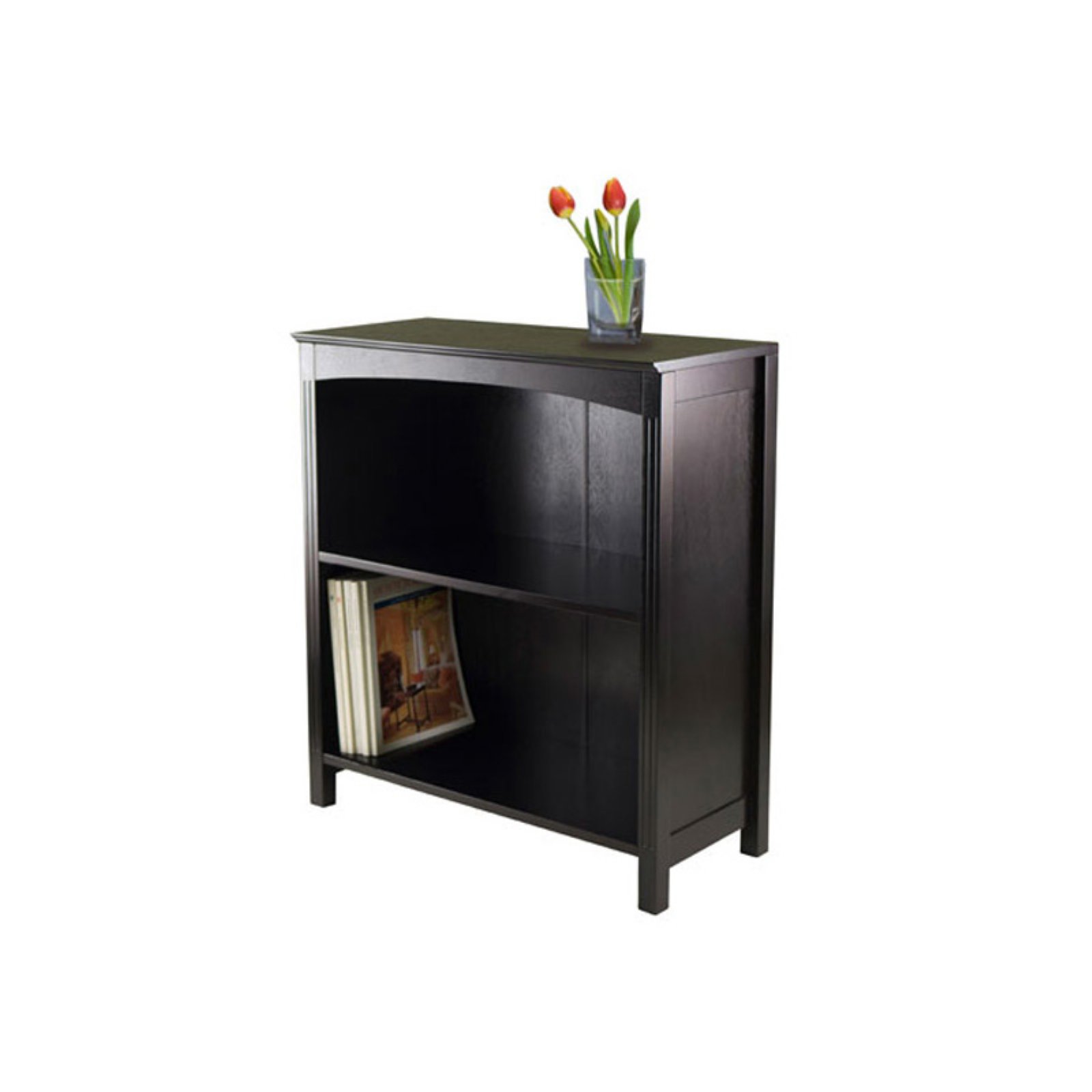 30&#34; x 25.98&#34; Terrace 3 Tier Bookshelf Espresso Brown - Winsome: Mid-Century Modern Style, Wood Composite, Metal Hardware