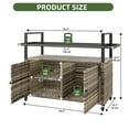 thumbnail image 3 of Uforic XL Gray Outdoor Storage Cabinet with Grill Cart, Wheels & Black Glass Table Top for Patio Kitchen, 3 of 9