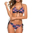 thumbnail image 1 of American Flag Bikini Set Sexy Red Stripes Print Bikini Swimsuit Pool Custom Swimwear Two-Piece Colorful Bathing Suit, 1 of 5