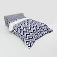 thumbnail image 2 of Ambesonne Modern Bedding Set 4 Pcs, Zig Zag Striped Pattern, Queen, Navy Blue White, 2 of 2