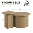 thumbnail image 4 of IQCNGVX Nesting Coffee Table Set of 2 Wooden Round Modern Circle Side End Side Table for Living Room Office Balcony, 4 of 8