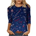 thumbnail image 1 of CHUANK Plus Hauts pour Femmes Chic Décontracté Col Rond Manches Courtes Chemises et Blouses pour Femmes T-Shirts à Imprimé Papillon du 4 Juillet pour Femmes Tunique Graphique Patriotique Tendance Haut d'Été Plage, 1 of 5